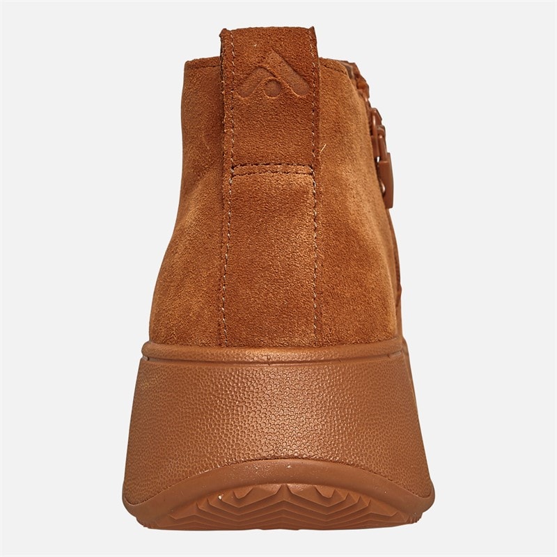 FitFlop Womens F-Mode Suede Flatform Zip Ankle Boots Light Tan - Image 3