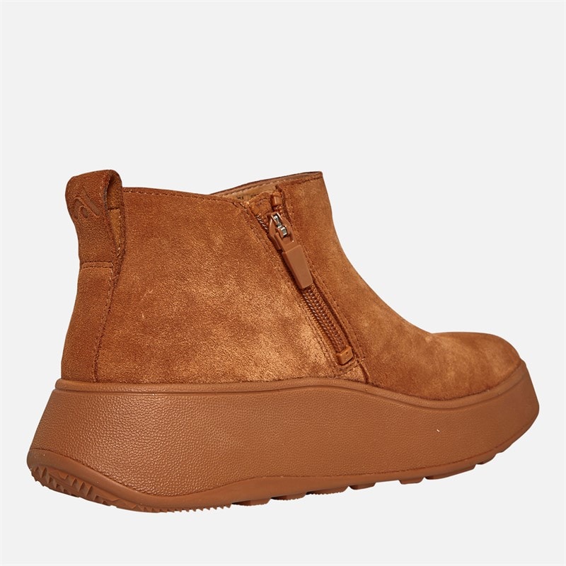 FitFlop Womens F-Mode Suede Flatform Zip Ankle Boots Light Tan - Image 5