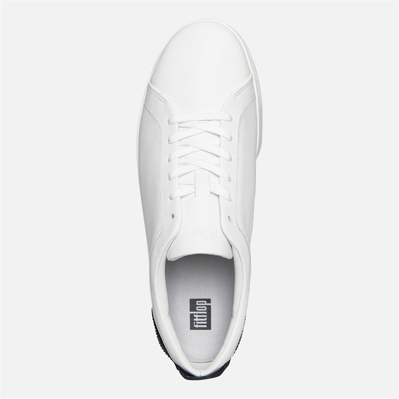 FitFlop Womens Rally Crystal Back Tab Trainers Urban White/Black - Image 4