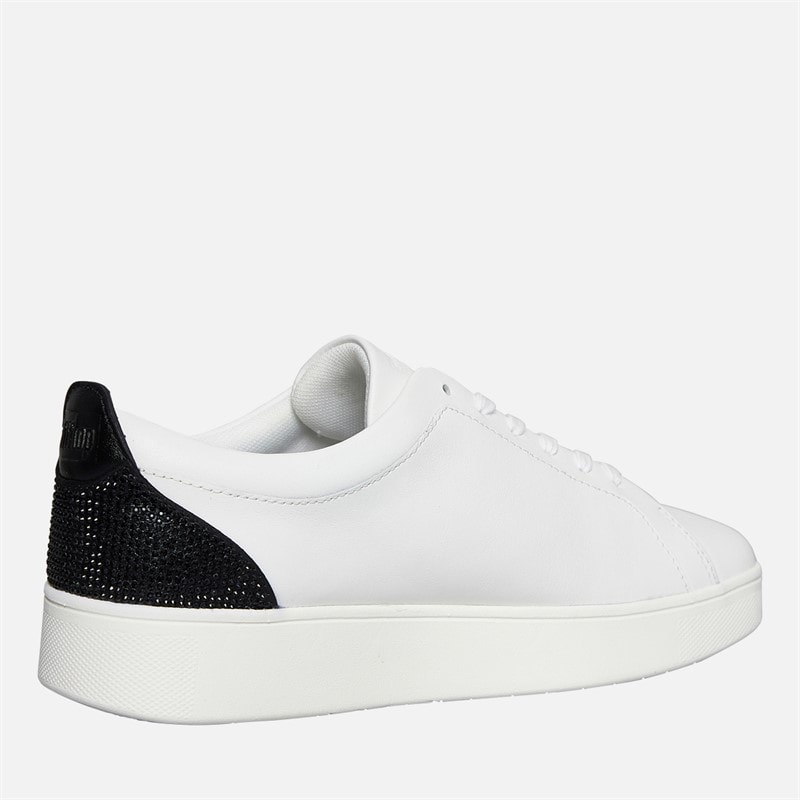 FitFlop Womens Rally Crystal Back Tab Trainers Urban White/Black - Image 5