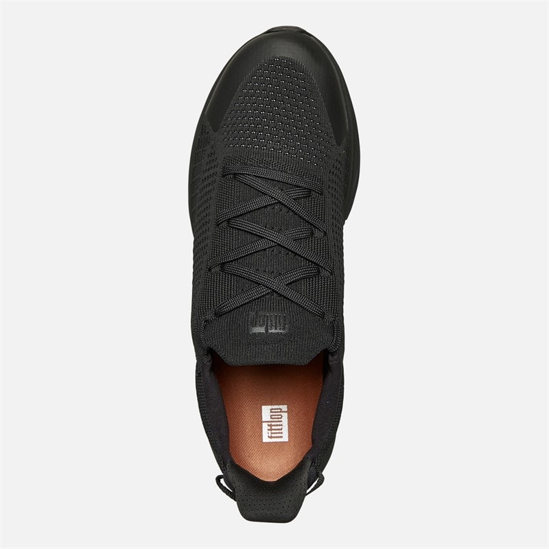 FitFlop Mens Vitamin FFX Mens Knit Sports Trainers Black/Pewter - Image 4