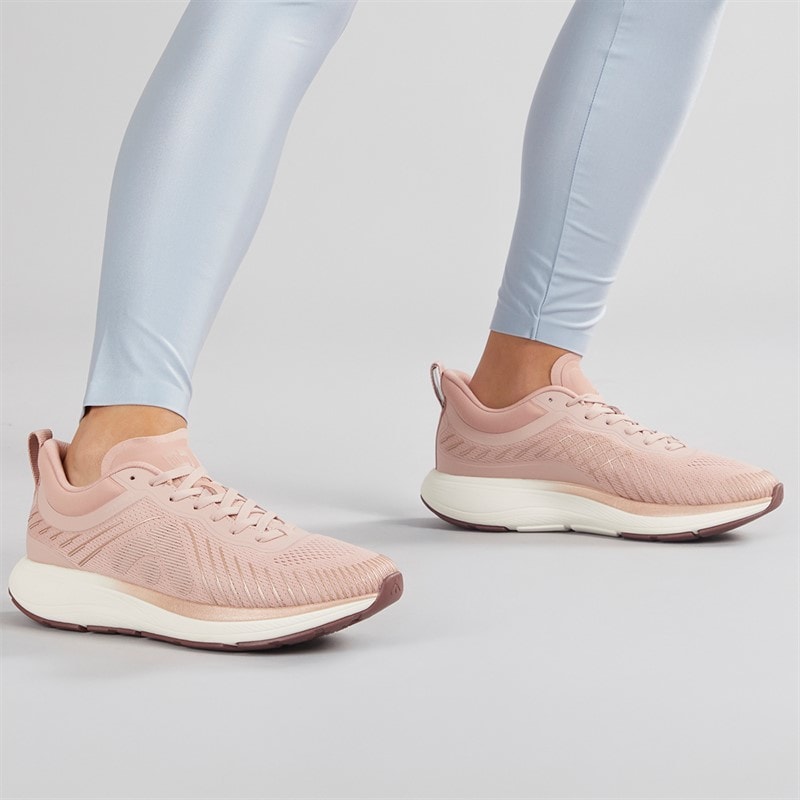 FitFlop Womens FF Runner Metallic-Detail Mesh Running Trainers Dusky Pink