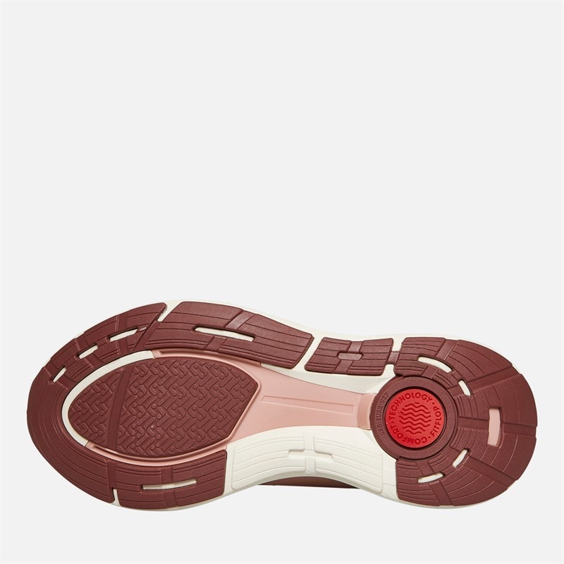 FitFlop Womens FF Runner Metallic-Detail Mesh Running Trainers Dusky Pink - Image 2