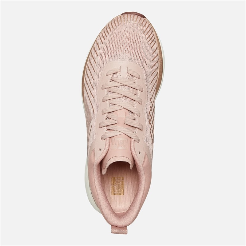 FitFlop Womens FF Runner Metallic-Detail Mesh Running Trainers Dusky Pink - Image 4