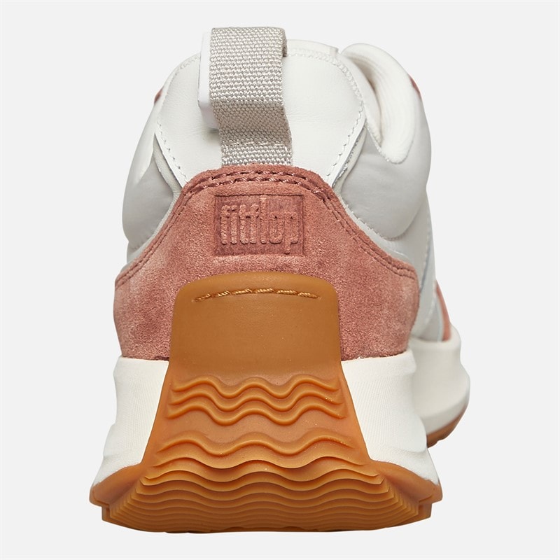 FitFlop Womens F-Mode Flow Fabric/Suede/Leather Flatform Trainers Dusky Pink Mix - Image 3