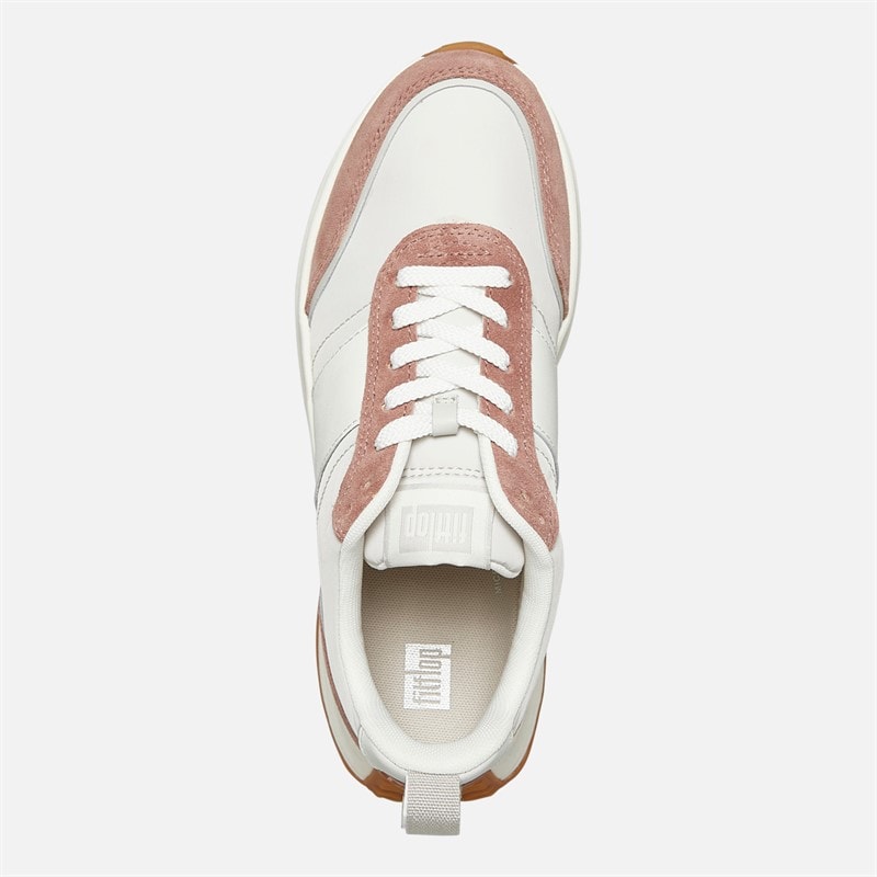 FitFlop Womens F-Mode Flow Fabric/Suede/Leather Flatform Trainers Dusky Pink Mix - Image 4
