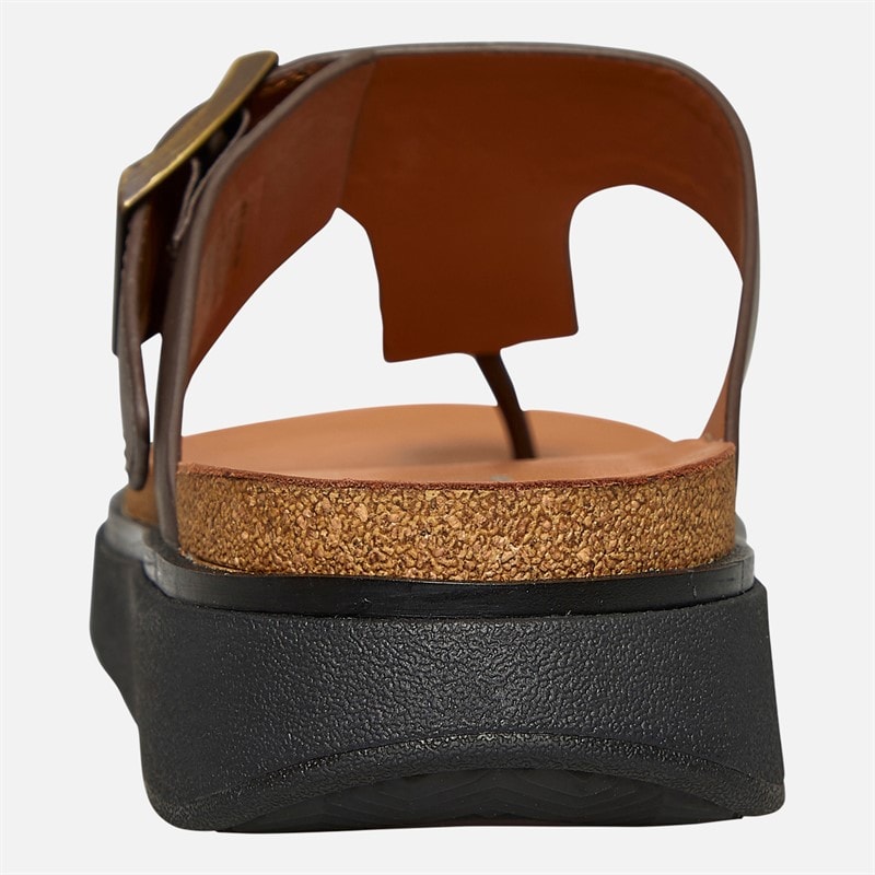 FitFlop Mens Gen-FF Buckle Leather Toe-Post Sandals Chocolate Brown - Image 3