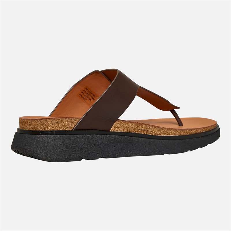 FitFlop Mens Gen-FF Buckle Leather Toe-Post Sandals Chocolate Brown - Image 5