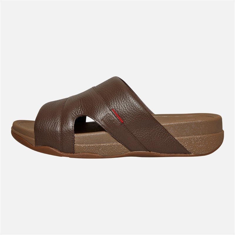 FitFlop Mens Freeway Pool Sliders Chocolate Brown - Image 2