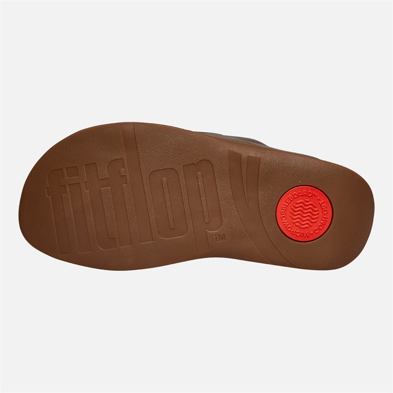FitFlop Mens Freeway Pool Sliders Chocolate Brown - Image 3