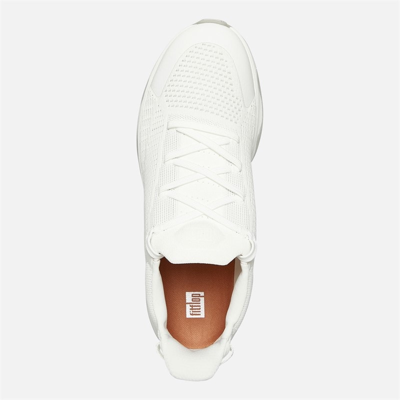 FitFlop Mens Vitamin FFX Mens Knit Sports Trainers Urban White/Tiptoe Grey - Image 4