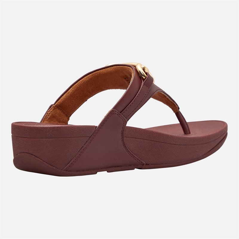 FitFlop Womens Lulu Chunky Snaffle Leather Toe Post Sandals Deep Maroon - Image 5