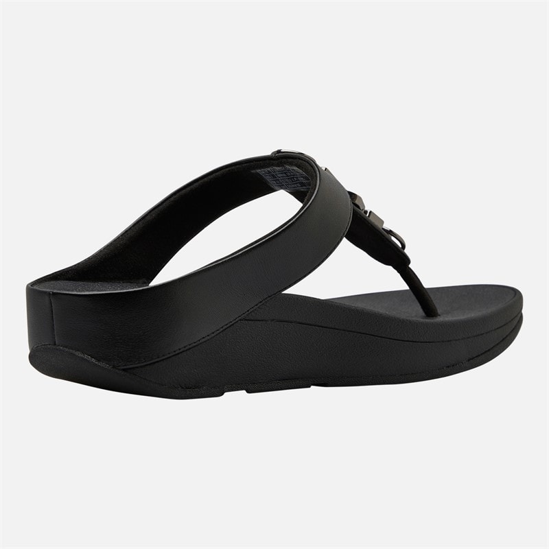FitFlop Womens Fino Stone Trim Toe Post Sandals Black - Image 5