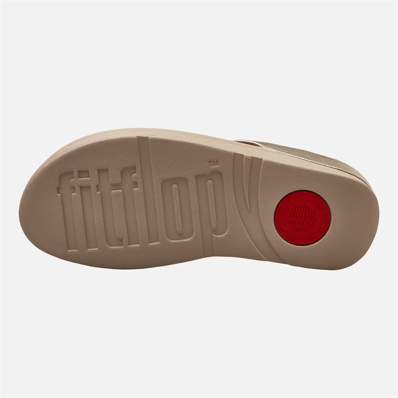 FitFlop Womens Fino Stone Trim Toe Post Sandals Platino - Image 2