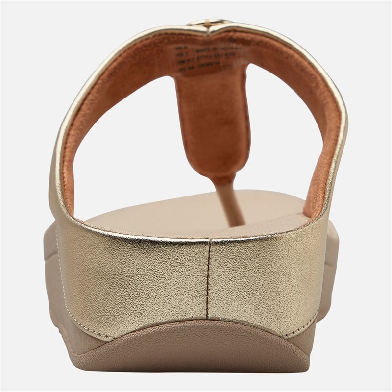 FitFlop Womens Fino Stone Trim Toe Post Sandals Platino - Image 3