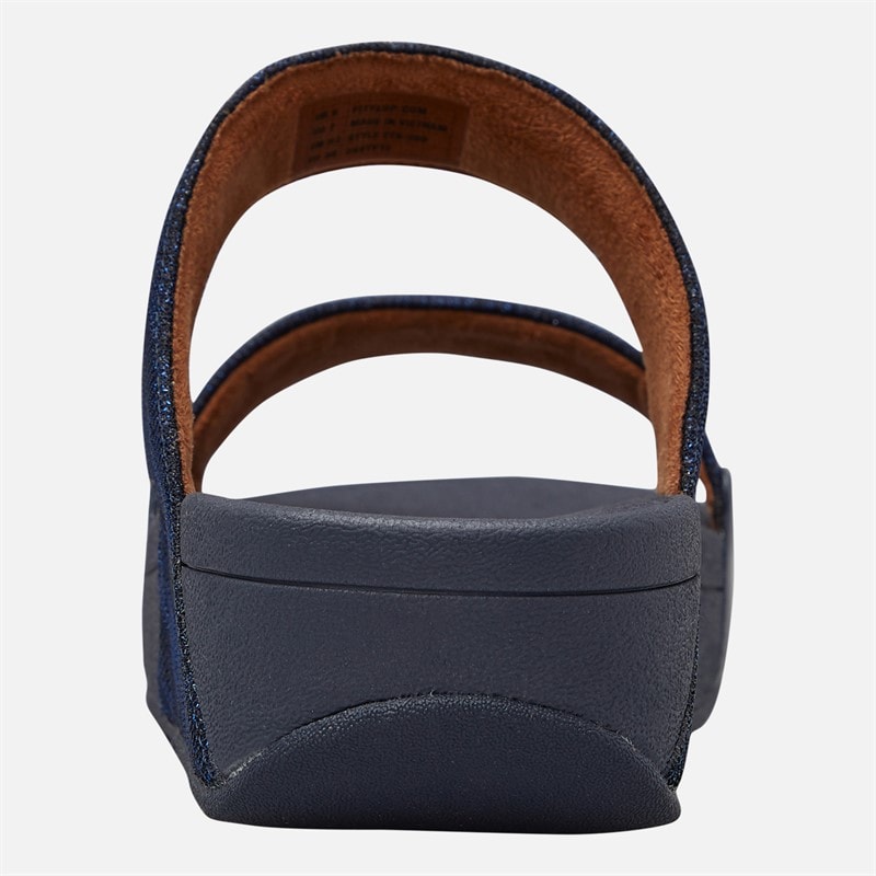 FitFlop Womens Lulu Glitz Sliders Midnight Navy - Image 3