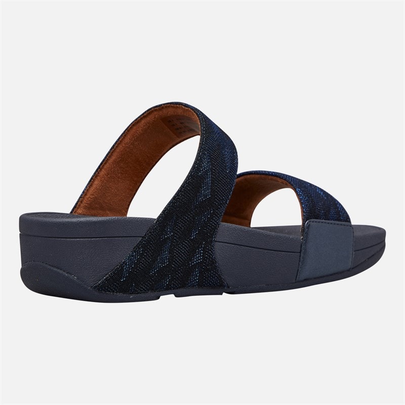 FitFlop Womens Lulu Glitz Sliders Midnight Navy - Image 5