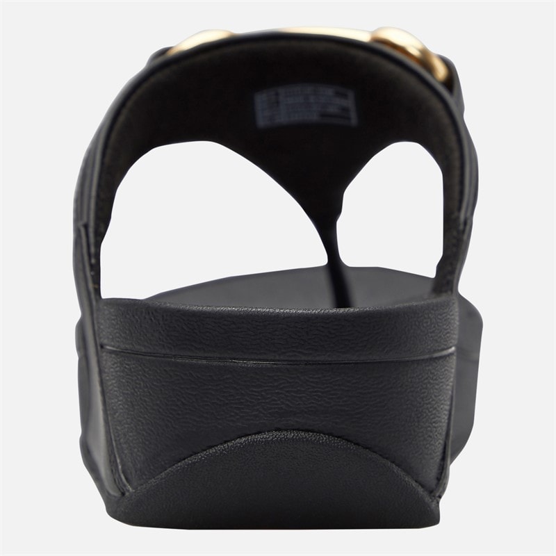 FitFlop Womens Lulu Chunky Snaffle Leather Toe Post Sandals Black - Image 3