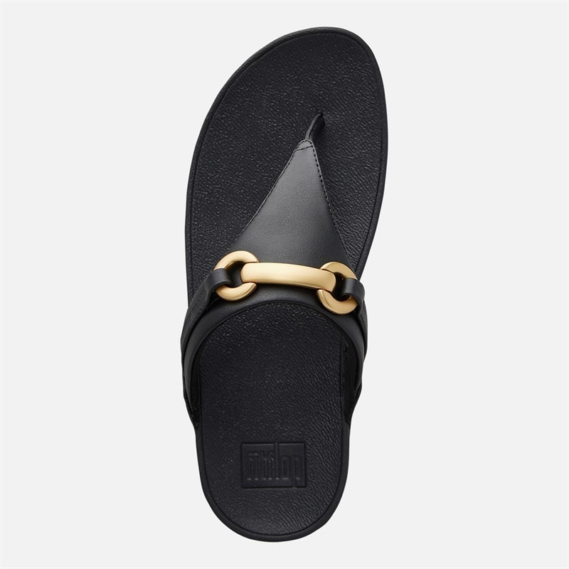 FitFlop Womens Lulu Chunky Snaffle Leather Toe Post Sandals Black - Image 4