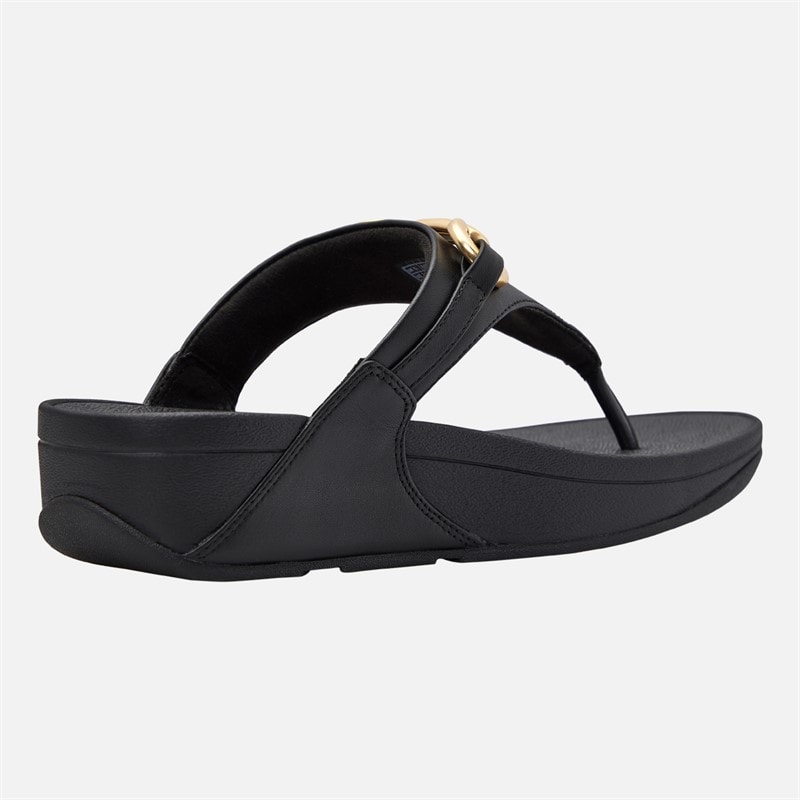 FitFlop Womens Lulu Chunky Snaffle Leather Toe Post Sandals Black - Image 5