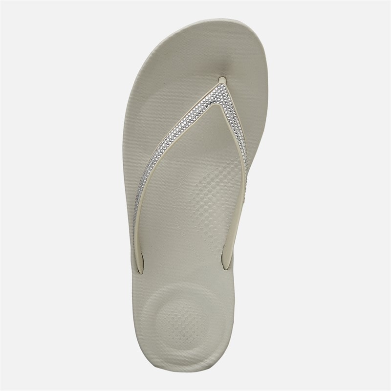 FitFlop Womens Sparkle Classic Iqushion Flip Flops Quiet Grey - Image 3