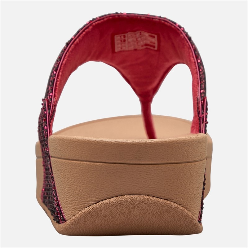 FitFlop Womens Lulu Glitterball Toe Post Sandals Metallic Wild Raspberry - Image 3