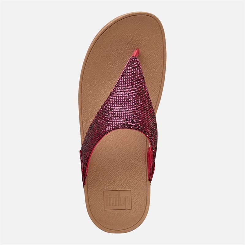 FitFlop Womens Lulu Glitterball Toe Post Sandals Metallic Wild Raspberry - Image 4