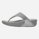 FitFlop Womens Lulu Glitz Toe Post Sandals Silver