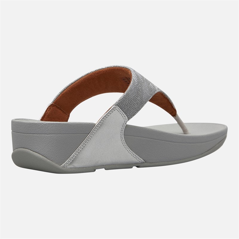 FitFlop Womens Lulu Glitz Toe Post Sandals Silver - Image 5
