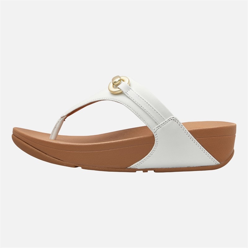 FitFlop Womens Lulu Chunky Snaffle Leather Toe Post Sandals Urban White - Image 1