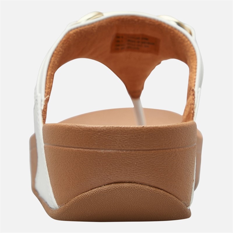 FitFlop Womens Lulu Chunky Snaffle Leather Toe Post Sandals Urban White - Image 3