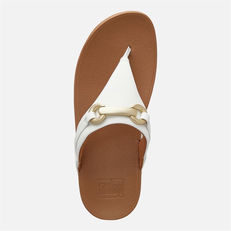 FitFlop Womens Lulu Chunky Snaffle Leather Toe Post Sandals Urban White - Image 4