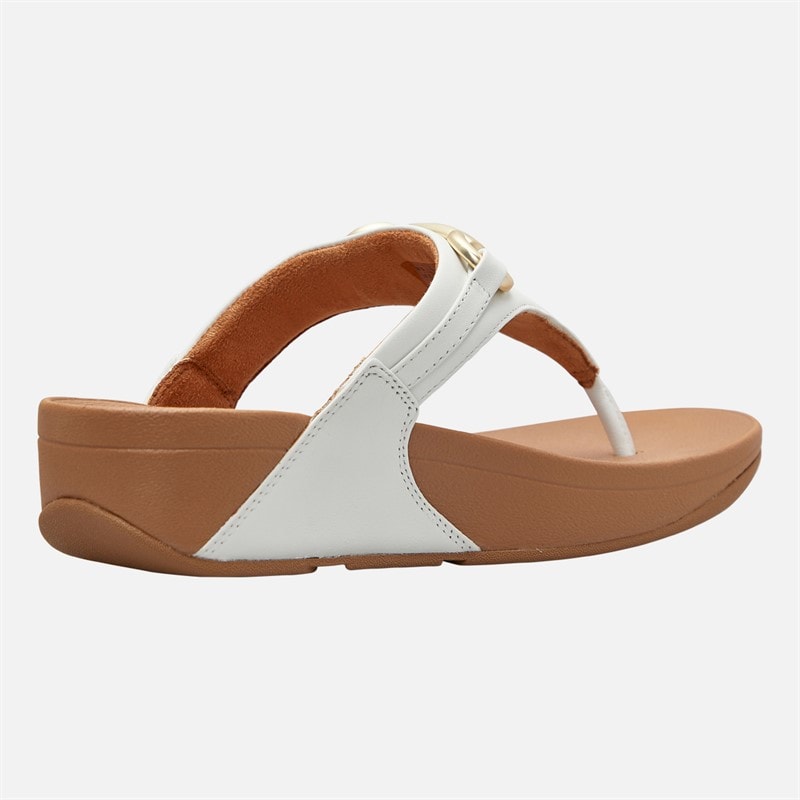 FitFlop Womens Lulu Chunky Snaffle Leather Toe Post Sandals Urban White - Image 5
