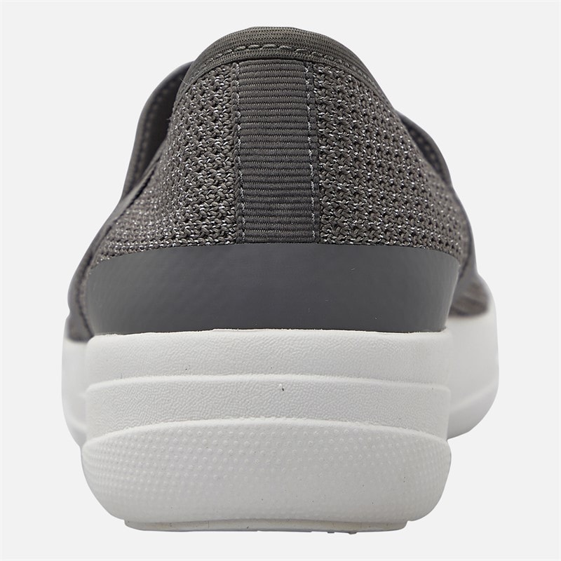 FitFlop Womens Uberknit Metallic Weave Mary Jane Shoes Charcoal/Metallic Pewter - Image 3