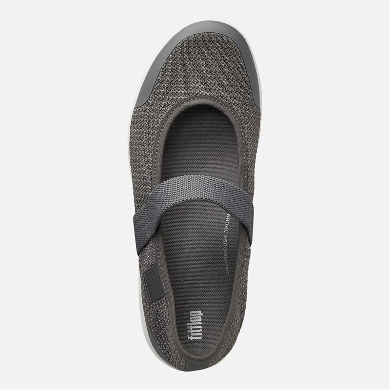 FitFlop Womens Uberknit Metallic Weave Mary Jane Shoes Charcoal/Metallic Pewter - Image 4