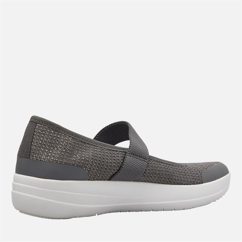 FitFlop Womens Uberknit Metallic Weave Mary Jane Shoes Charcoal/Metallic Pewter - Image 5