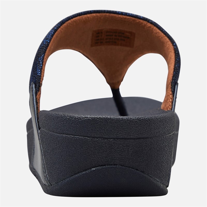 FitFlop Womens Lulu Glitz Toe Post Sandals Midnight Navy - Image 3