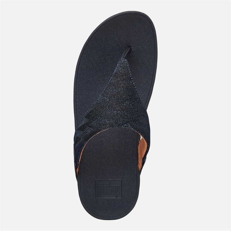 FitFlop Womens Lulu Glitz Toe Post Sandals Midnight Navy - Image 4
