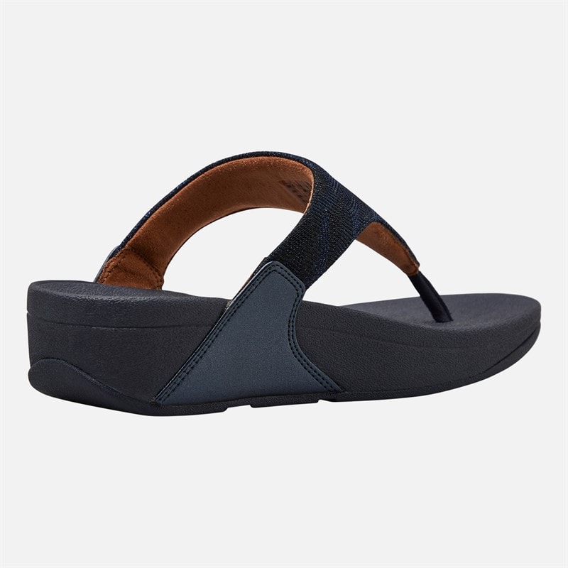 FitFlop Womens Lulu Glitz Toe Post Sandals Midnight Navy - Image 5