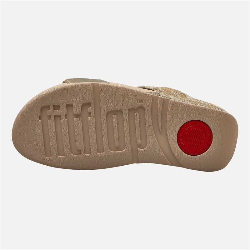 FitFlop Womens Lulu Glitz Sliders Platino - Image 2