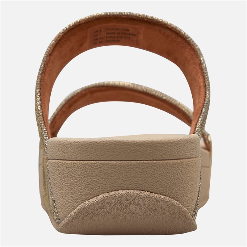 FitFlop Womens Lulu Glitz Sliders Platino - Image 3