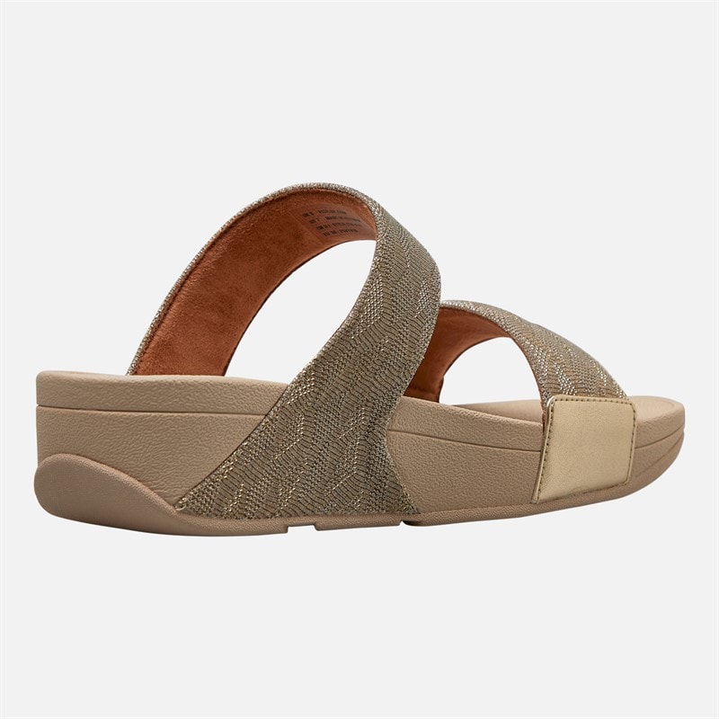 FitFlop Womens Lulu Glitz Sliders Platino - Image 5