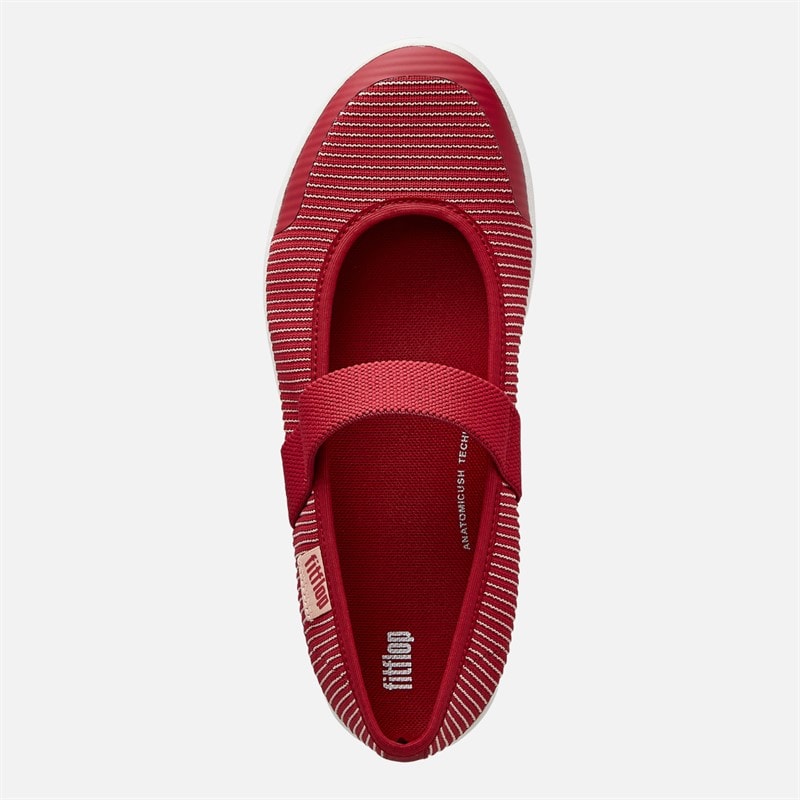 FitFlop Womens Uberknit Mary Jane Shoes Royal Red Mix - Image 4