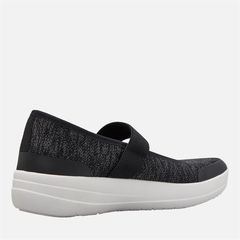 FitFlop Womens Uberknit Mary Jane Shoes Black/Soft Grey - Image 5