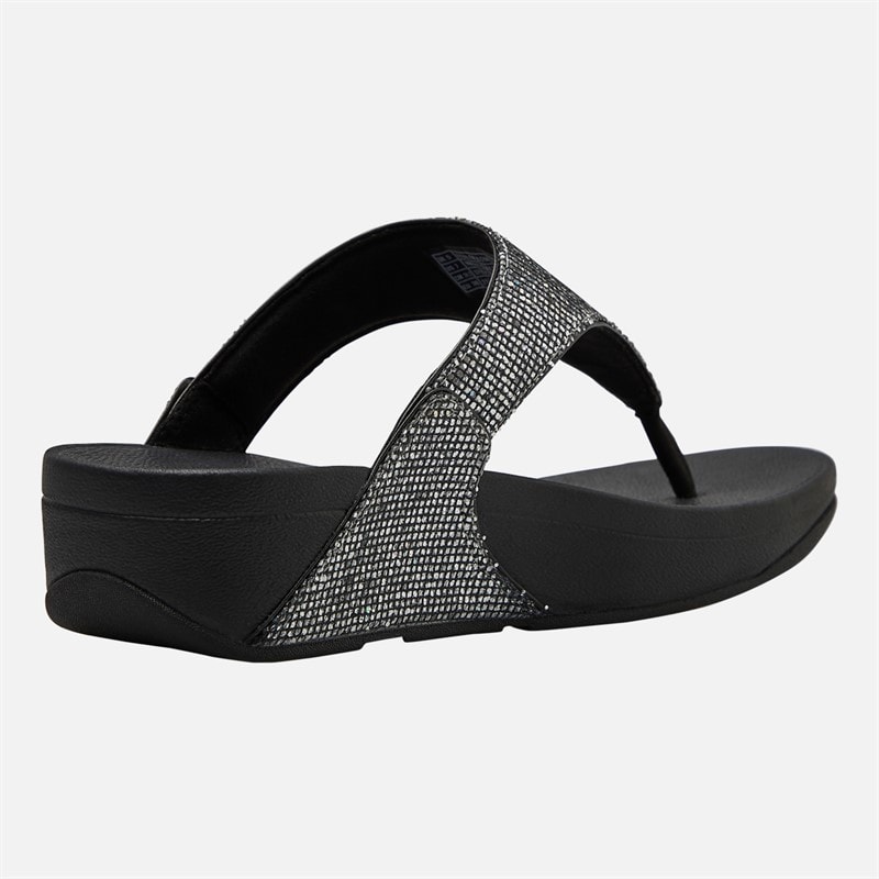 FitFlop Womens Lulu Glitterball Toe Post Sandals Silver - Image 5