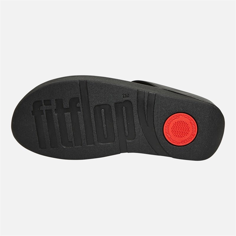 FitFlop Womens Fino Sparkle Toe Post Sandals All Black - Image 2