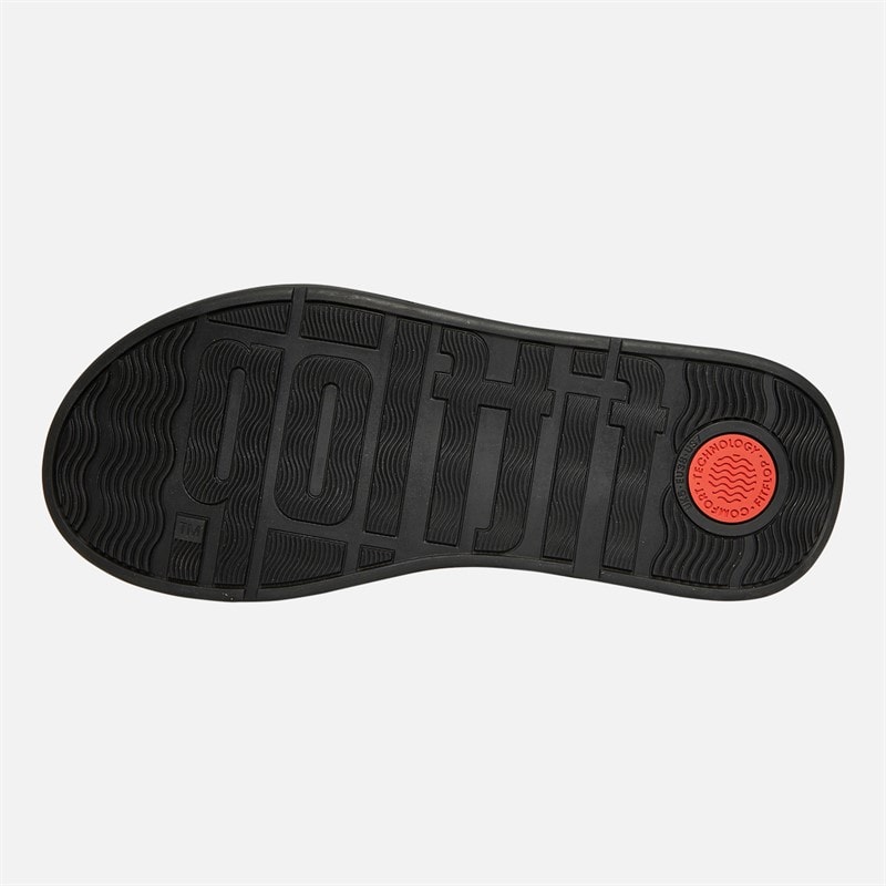 FitFlop Womens Leather Flatform Toe Post Sandals All Black - Image 2