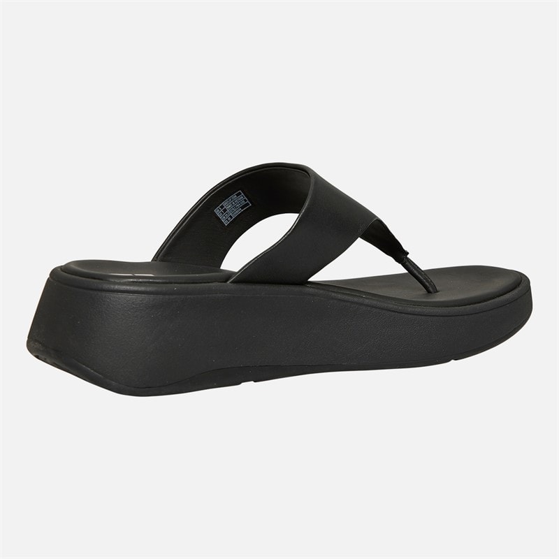 FitFlop Womens Leather Flatform Toe Post Sandals All Black - Image 5