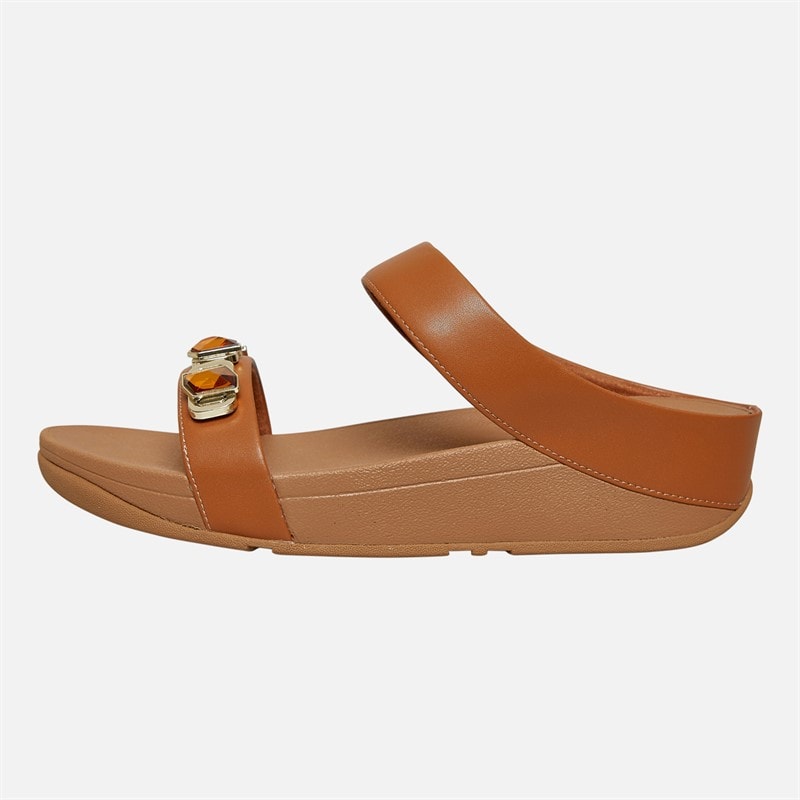 FitFlop Womens Fino Crystal Sliders Light Tan - Image 1