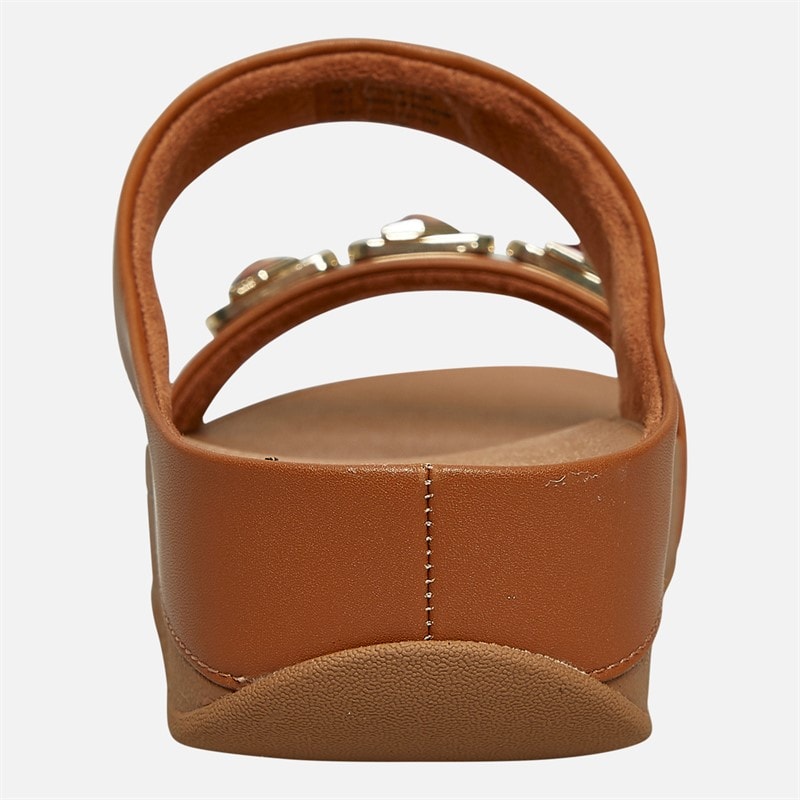 FitFlop Womens Fino Crystal Sliders Light Tan - Image 3
